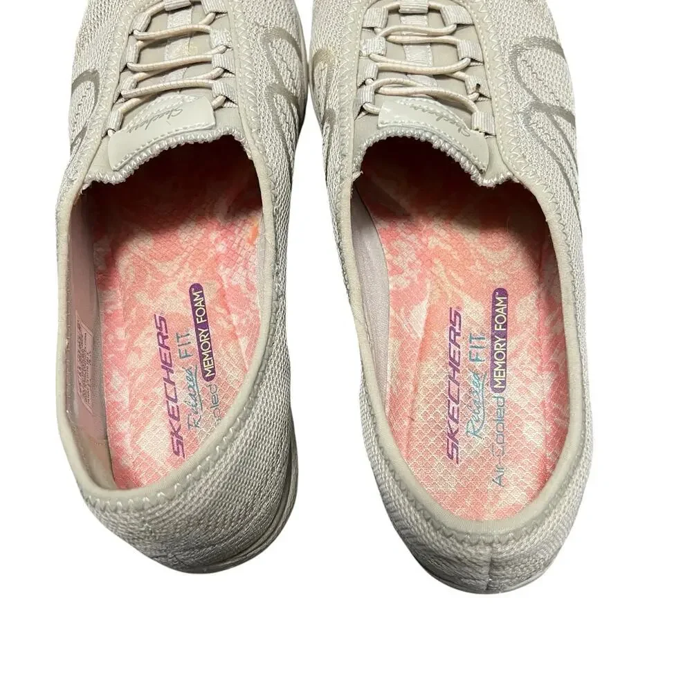 SKECHERS Relaxed Fit Breathe Air Cooled Beige Slip On Shoe Size 8.5
